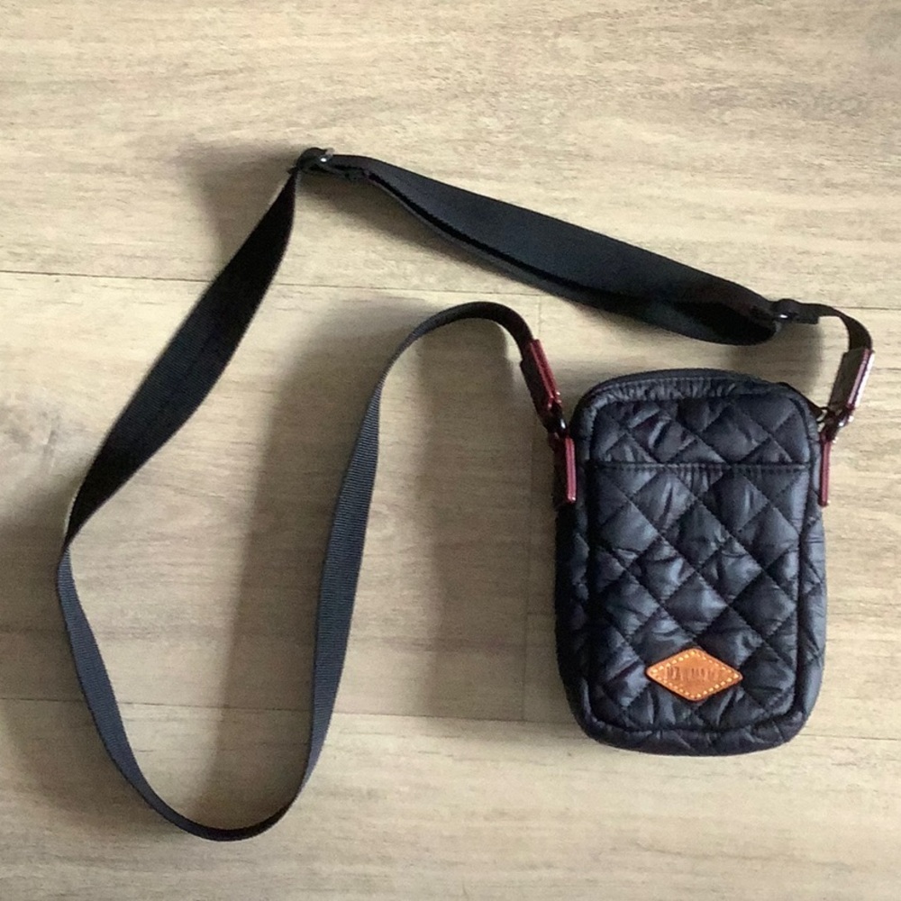 MZ Wallace Quilted Black Crossbody Hand Bag with Adjustable Strap